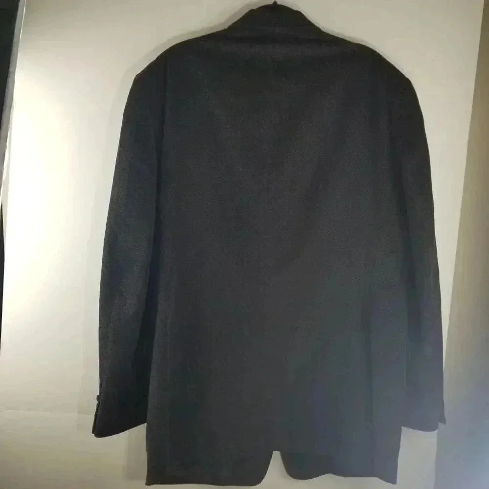 Men's Black Sports Herringbone Corduroy Career Office Blazer Sz 44L
